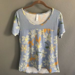 LuLaRoe nwot polka dot flowered tee